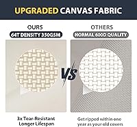 Vista 3 de Funda rectangular para mesa de comedor de patio, impermeable, resistente, 74 x 54 x 28 pulgadas, funda para muebles de patio al aire libre