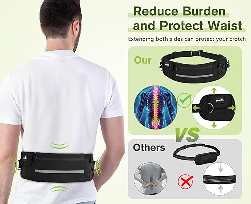 Miniatura 3 de Pecute Correa de perro manos libres para 2 perros, riñonera con cinturón acolchado suave, correa doble para perro con bolsa, 3 asas acolchadas,