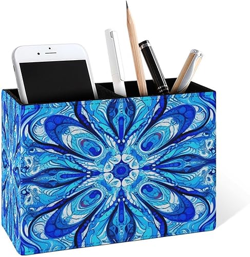 Miniatura 16 de Famame Soporte para lápices de dos ciervos y río de otoño para escritorio, contenedor de escritorio de cuero, para guardar bolígrafos, mesa de Dos