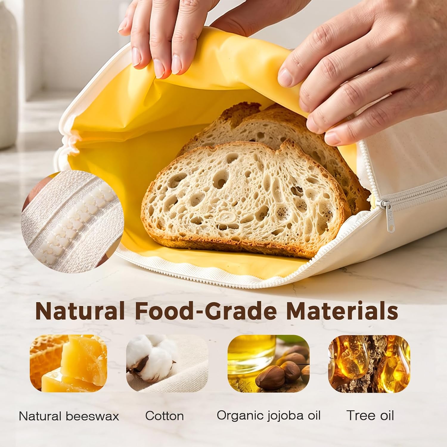 Beeswax Bread Bag Heat Moldable Wrap 2Pack XL Size(17 * 13inch) image 3