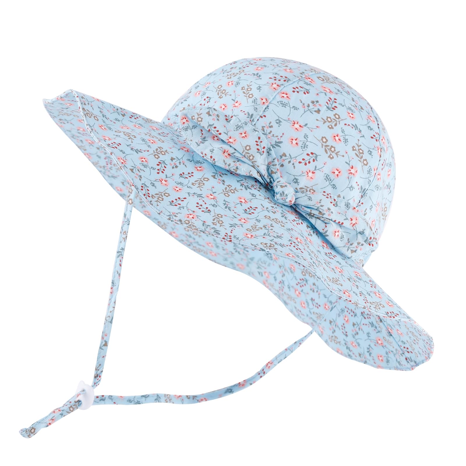 LACOFIA Cappellino Estivo da Sole per Neonata UPF 50+ Cappello da Pescatore per Bambina Berretto Mare con Sottogola Regolabile