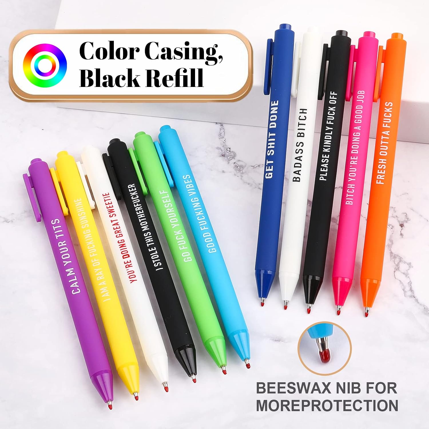 Niziline 11/22Pcs Swear Word Daily Pen Set, Yocartgo Pens, Funny Pens, Funny Office Gifts (11) thumbnail