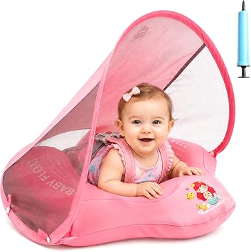 Baby Pool Float with Canopy UPF50+, Baby Float for 6-36 Months