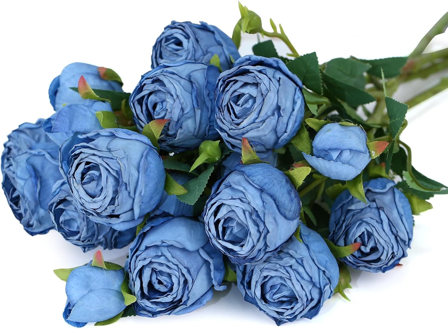 JINBAIZHENG Artificial Rose Flowers Bouquet, 3Bundles Long