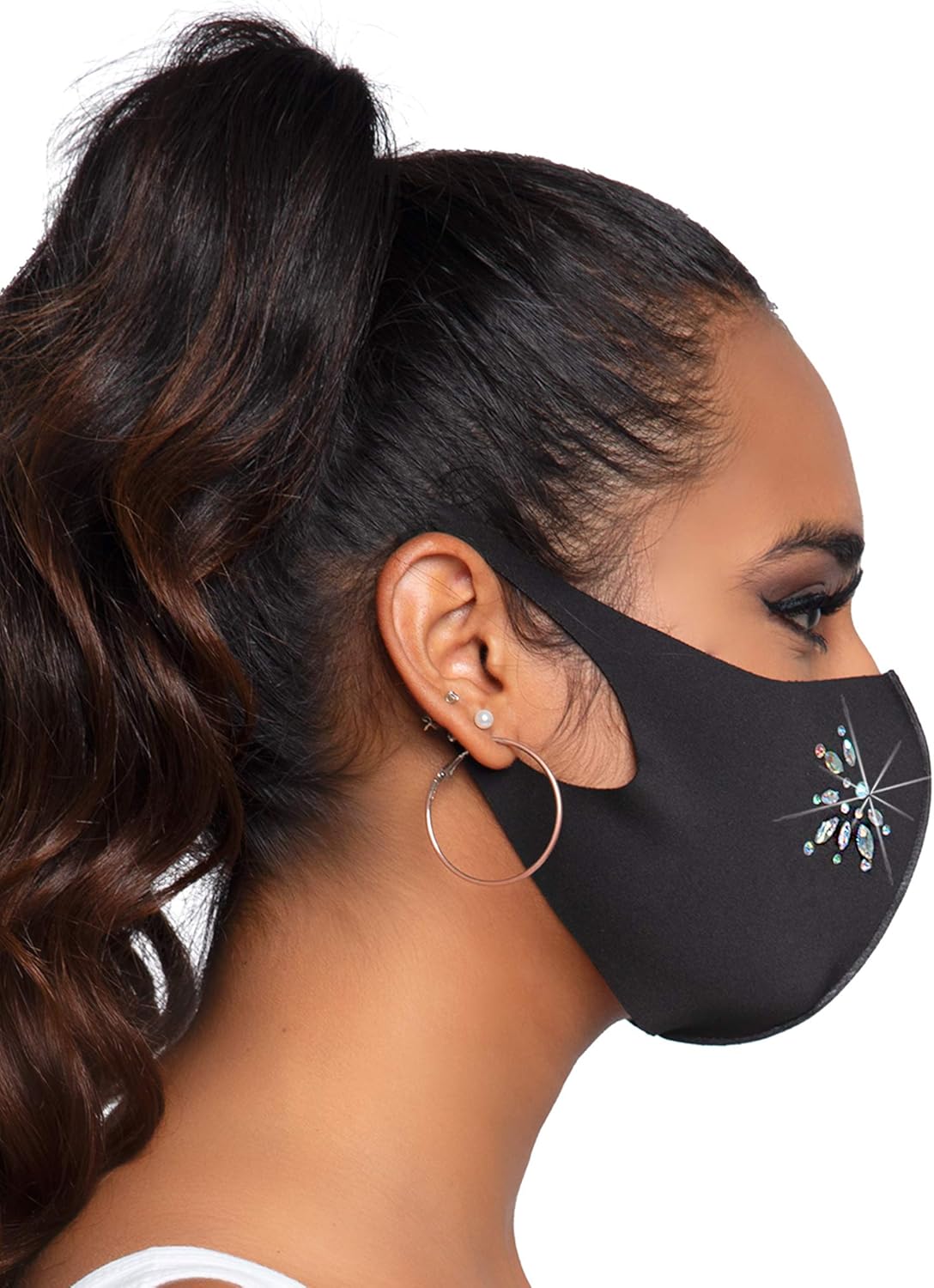 Leg Avenue Women's Rhinestone Fashionable Face Mask - Image 3