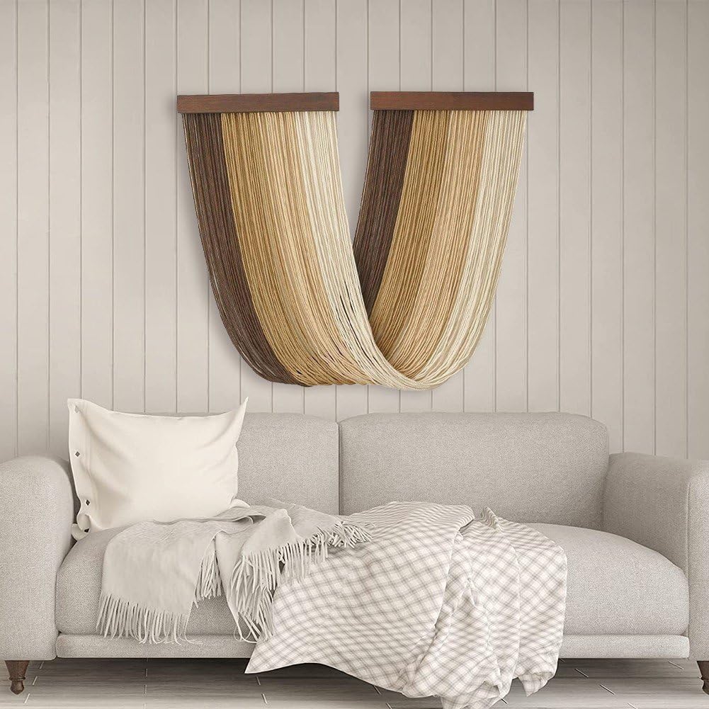 Colgante De Pared De Macramé, Decoración De Pared Grande De Macramé, Tapiz De Hilo De Borla Tejido Teñido Anudado, Arte De Pared, Decoración del Hogar para Dormitorio, Sala De Estar