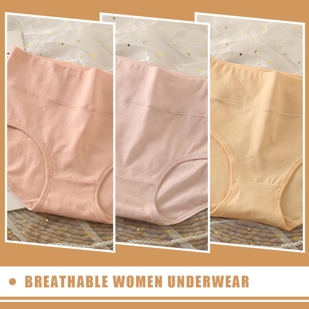 Hemobllo Slip Brasiliana Donna Vita Alta 4 Pezzi in Cotone Elasticizzato