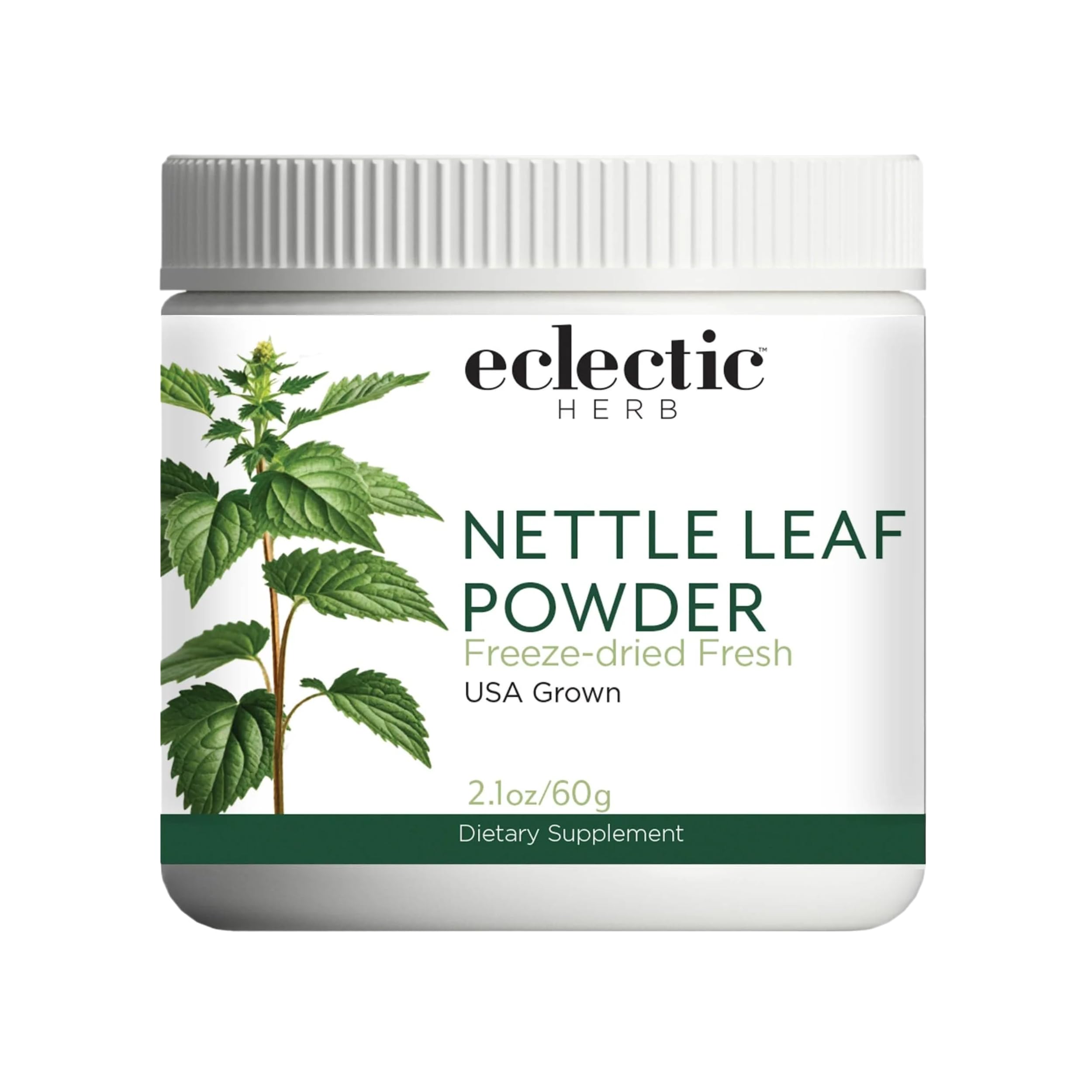 Eclectic Herb - Nettle Leaf Powder Supplement | Supports Sinuses + Immune Response | Urtica Dioica Natural Herbal Supplement | Vegan, Whole Herb, Raw, Non-GMO (2.1 oz | 60 g)