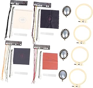 COHEALI 8 Conjuntos De Kits De Bordado DIY Kits De Ponto Cruz Colar Floral Kits De Jóias Bordado Ornamento Kit De Pingente De Bordado Pingentes Bordados Liga Costura À Mão Kit De Bordado