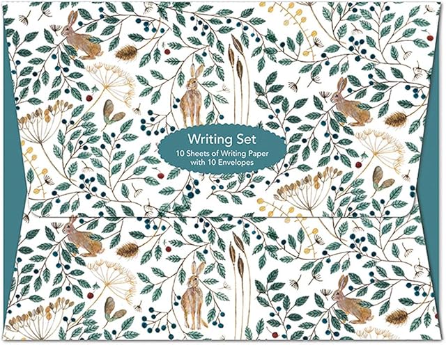Hares and Berries Writing Set - 10 Paper Sheets with Envelopes