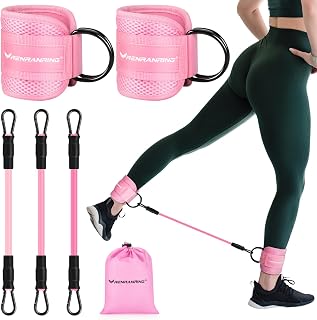 Ankle Resistance Bands with Cuffs, Ankle Bands for Working Out, Ankle Resistance Band for Legs and Glutes Workout Equipment, Butt Exercise Equipment for Women