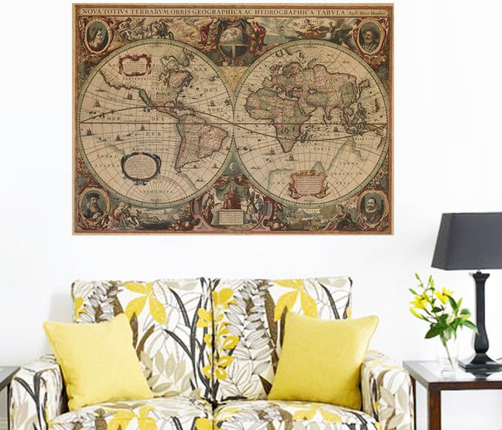 Vintage Retro Navigation Chart Map IN 1641 Poster Wall Kraft Paper( NO FRAME )