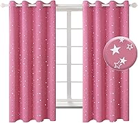 Vista 16 de BGment - Cortinas opacas para dormitorio infantil, con ojales, con aislamiento térmico, estampado de estrellas plateadas, para oscurecer