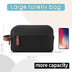 Toiletry Bag Oxford Cloth Toiletry Bag for Men and Women Portable Travel Shaving Dopp Kit Water-Resistant Cosmetic Bag Travel Organizer Storage for Accessories, Black
