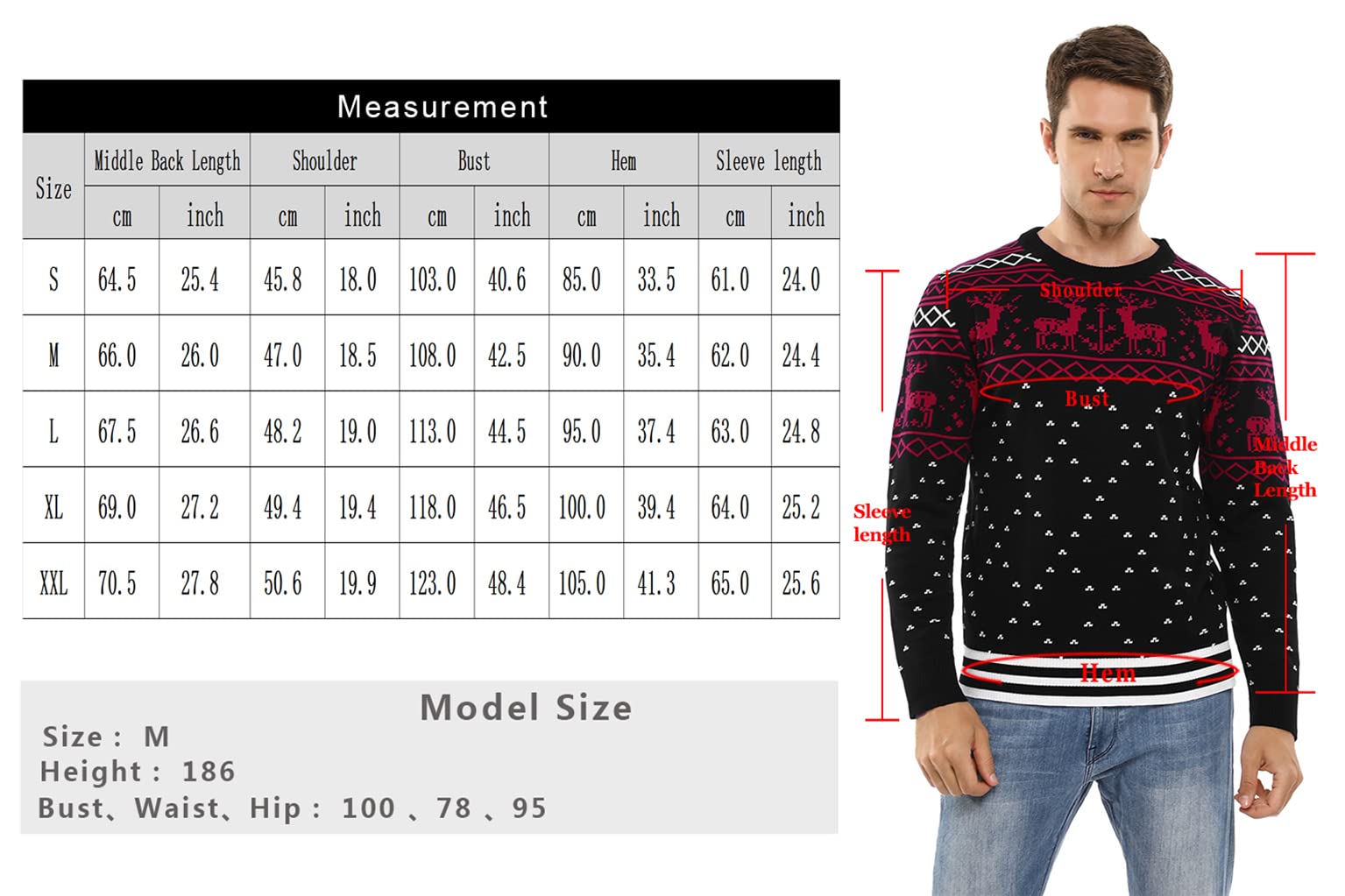 Litherday Pull de Noël Famille Unisexe Sweater Tricot à Col Rond avec Renne Flocon de Neige Arbre de Noël Imprimé Pull Manche Longue Hiver Sweat-Shirt Festif Joyeux Christmas