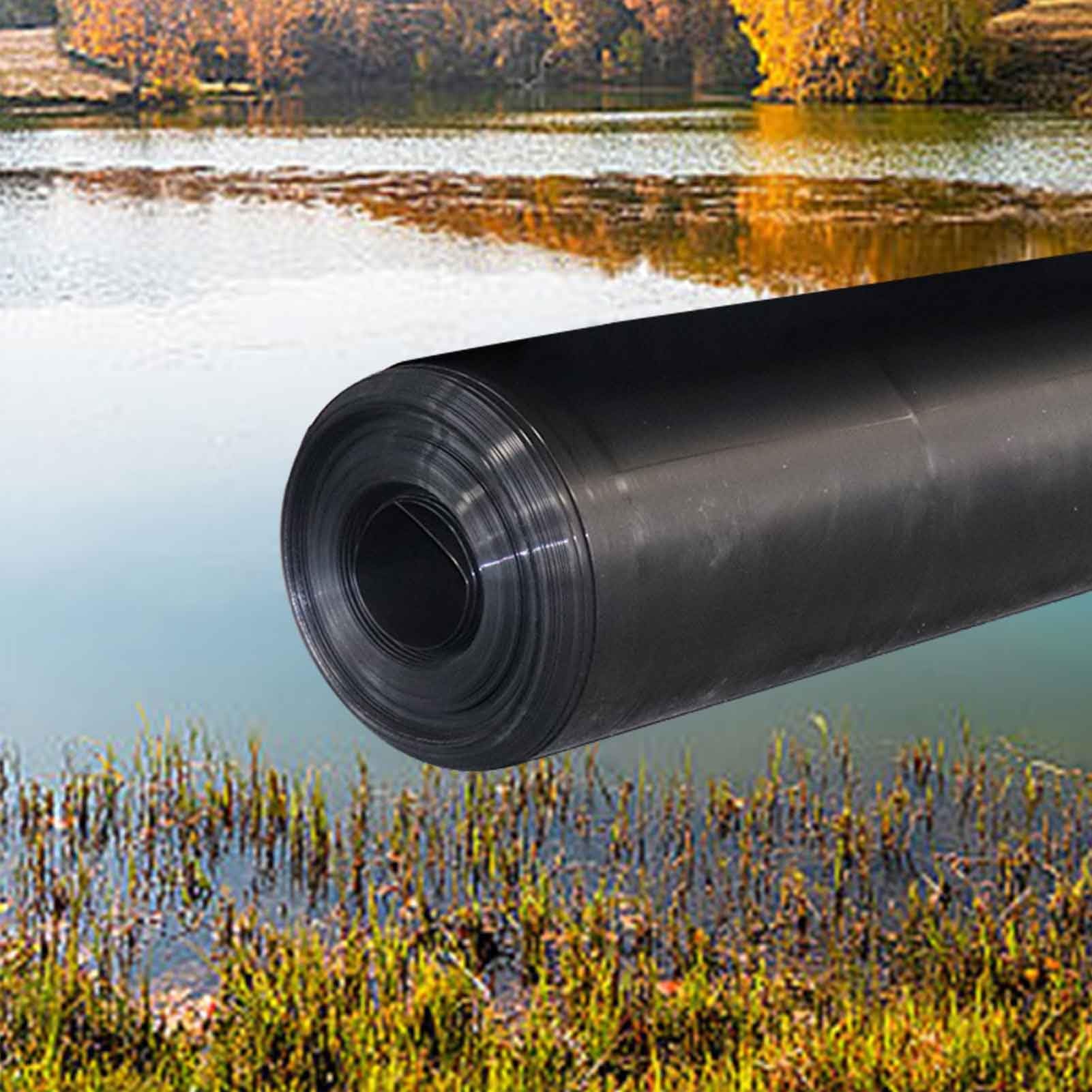 Revêtement étang anti-fuite en PEHD noir 6x7m contre les pertes d'eau