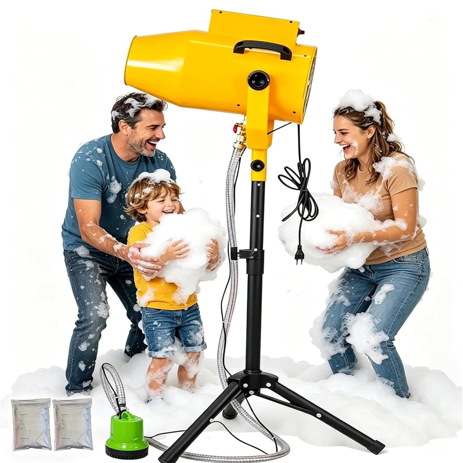 ZHIGUANYUN Party Foam Machine, 1200W Foam Cannon with Adjustable Spray Angle, 20 m³/min Output, for Kids & Adults, Pools, Birthdays, and Gardens