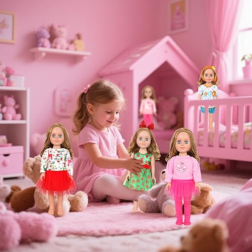 Miniatura 9 de 10 juegos de ropa y accesorios de muñeca americana de 18 pulgadas, lindos trajes de muñeca para niñas, incluye vestidos, trajes de natación,