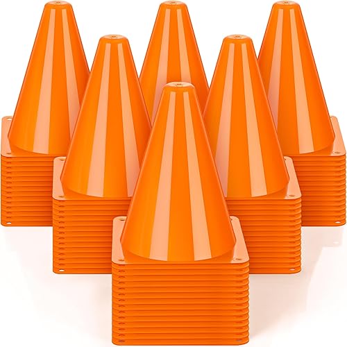 Geetery 100 conos pequeños de entrenamiento deportivo de 7 pulgadas, mini conos de tráfico de plástico, conos de práctica de conducción, conos de