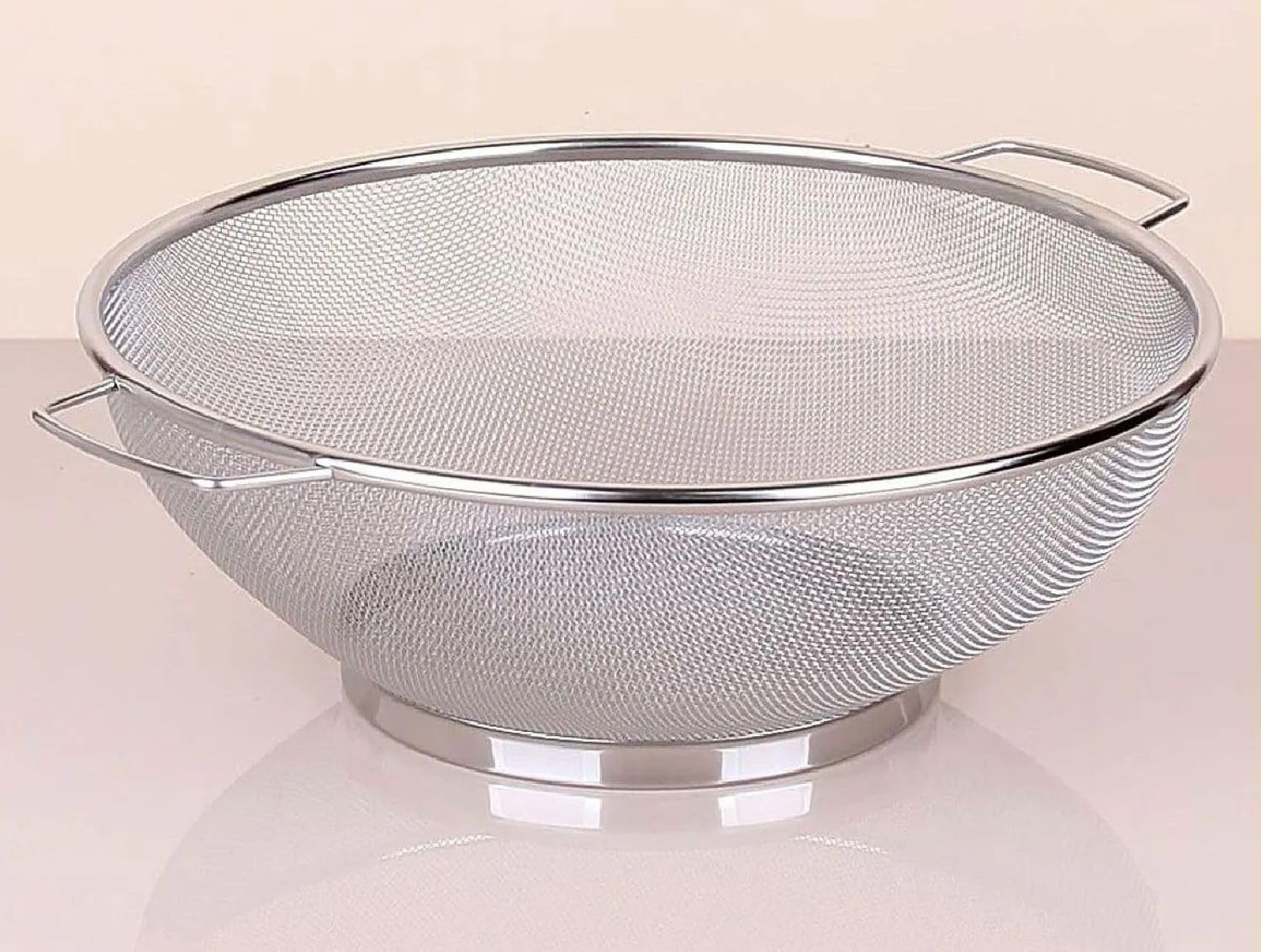 Busstier Metal Süzgeç, Paslanmaz Çelik, Çok Amaçlı ve Dayanıklı Tasarım, Ergonomik Saplı, Makarna, Sebze ve Meyve İçin İdeal, Kolay Temizlik, Mutfak İçin Şık ve Pratik (22 Cm)
