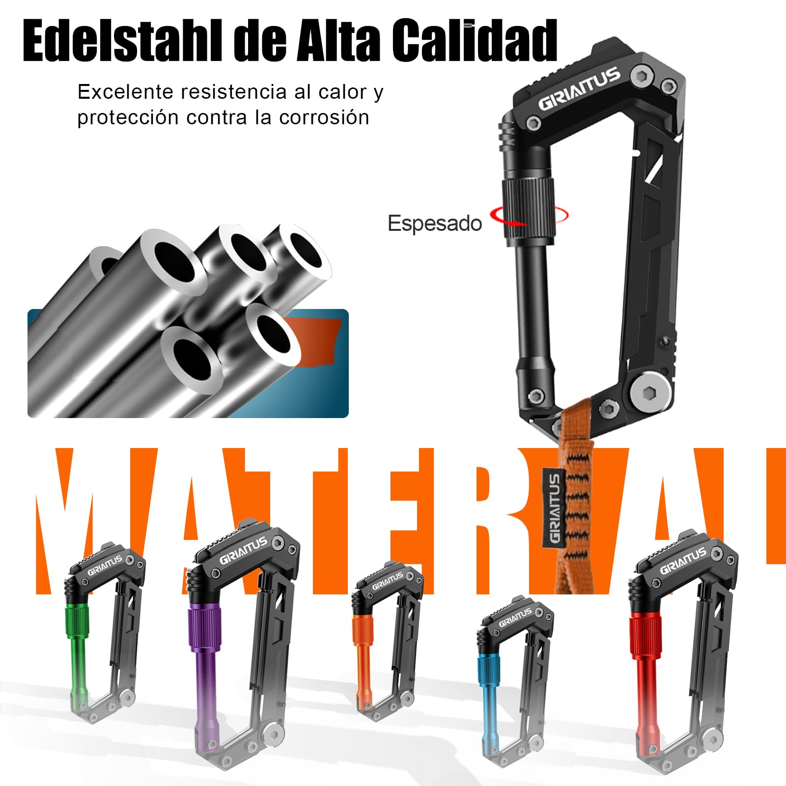 Mosqueton Llavero 8en1 Multiherramienta Herramienta Multiusos Con Abridor de Botellas Regla Sierra para Campeggio, Escursionismo Regalos Hombre