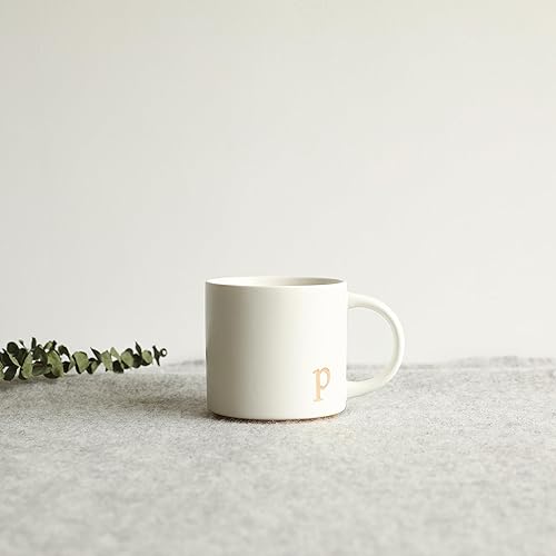 Miniatura 6 de COLLECTIVE HOME - Tazas de cerámica con monograma, tazas de café con inicial dorada de 15 onzas, elegantes tazas de té del alfabeto, elegante taza