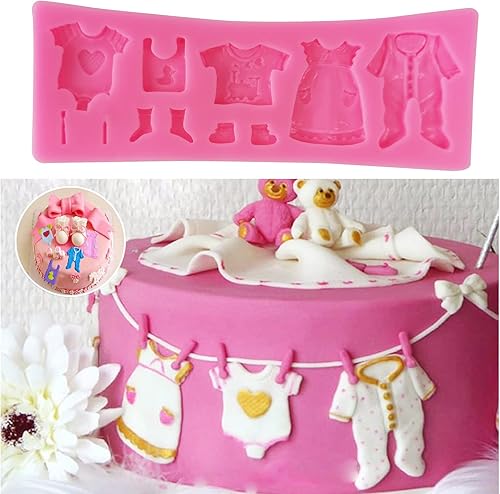 Miniatura 4 de Rainmae Molde de silicona para pastel de fondant, 6 unidades, para bebé, fiesta de cumpleaños, cocina, molde para hornear, decoración de pasteles,