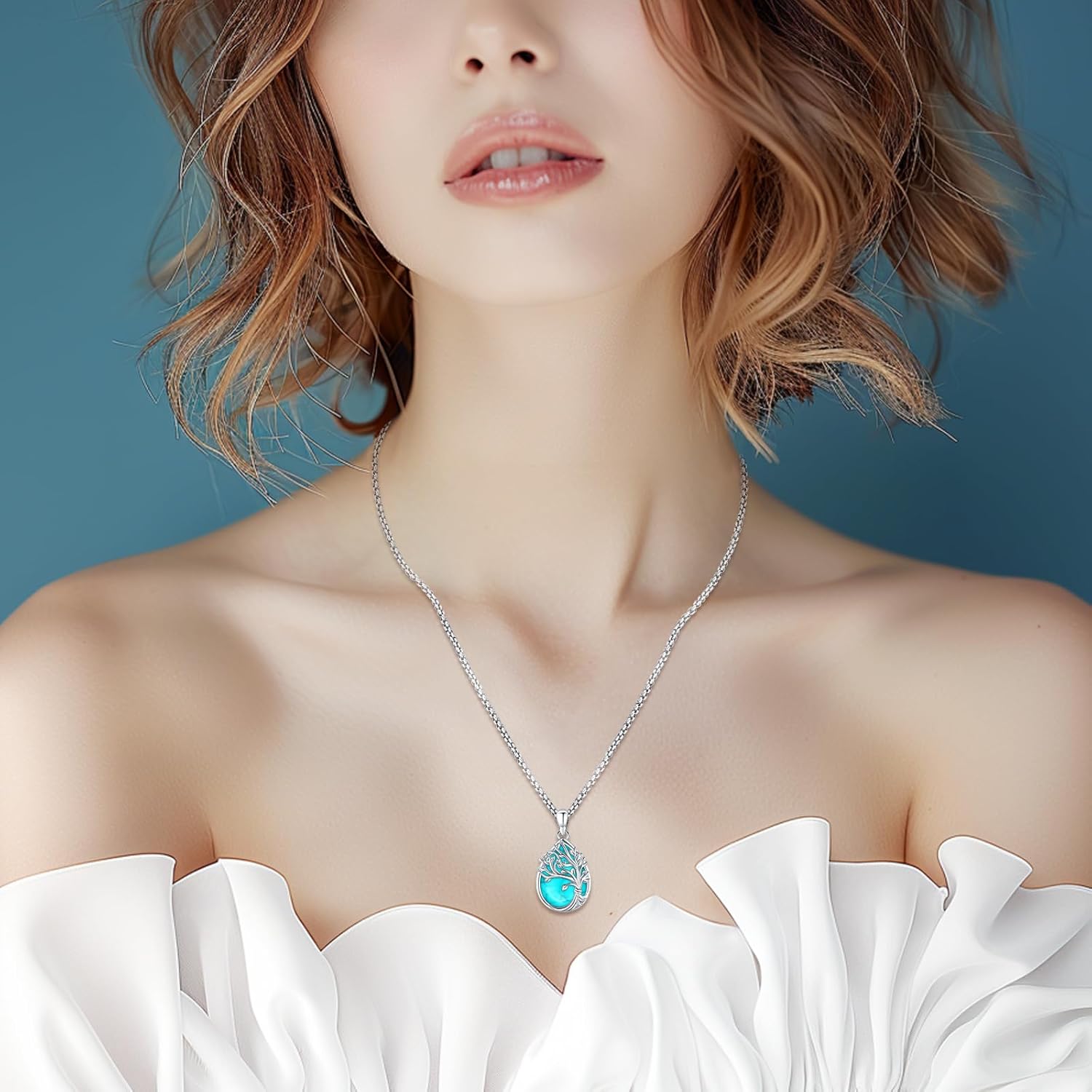 Sterling Silver Tree of Life Necklace for Women Oval Family Tree Necklace Abalone Shell Moonstone Pendant Mother Day Necklace for Mom Tree of Life Jewelry - Image 5