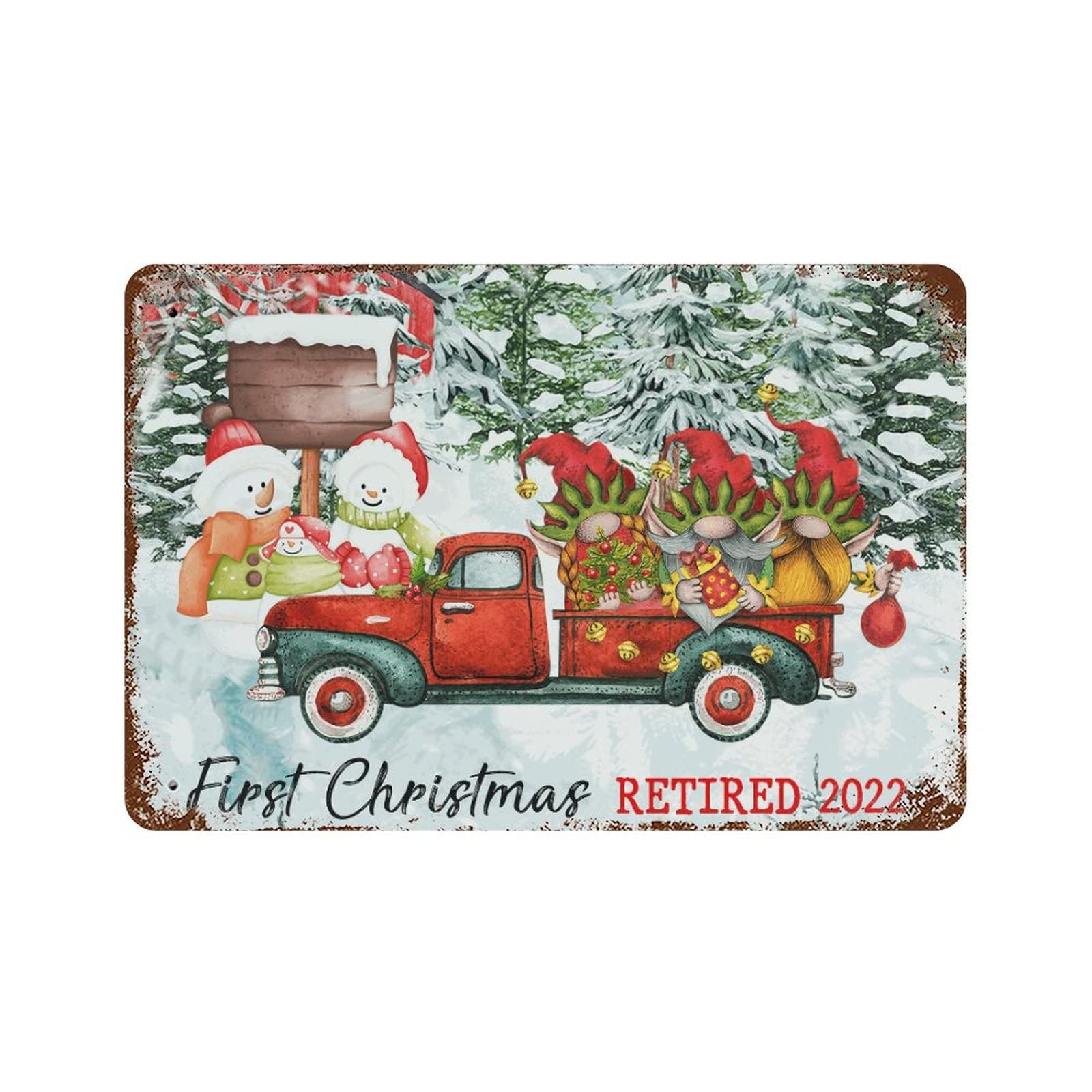 Panneau métal bonhomme de neige cadeau idéal pour décoration de Noël maison et pub
