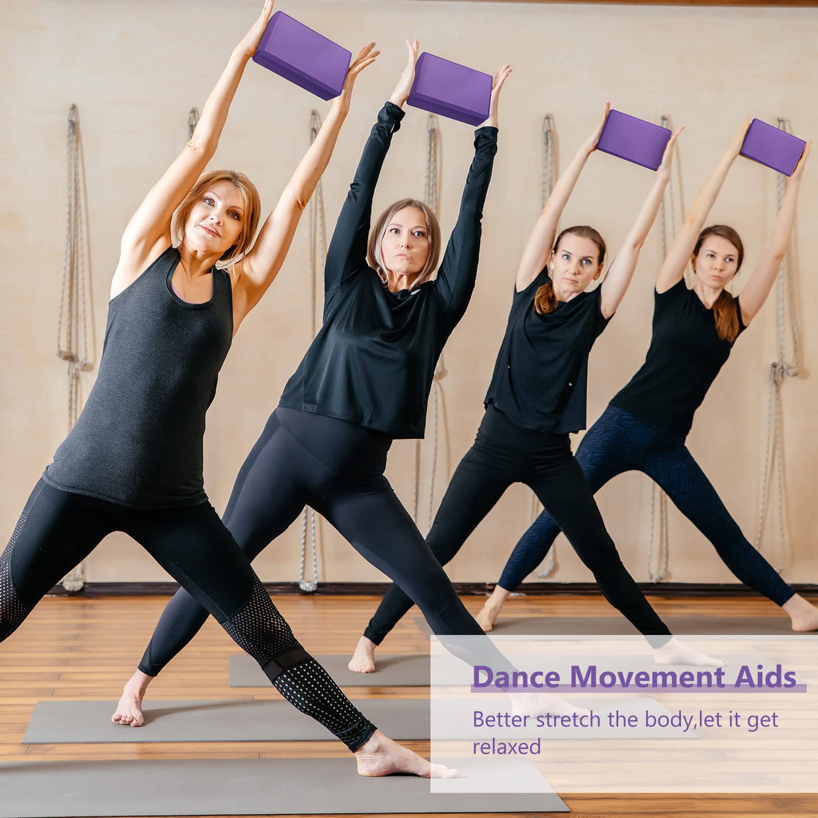 Lenwen 30 blocchi da yoga viola 20 x 15 x 3 cm in schiuma EVA antiscivolo e leggeri blocchi da ginnastica ad alta densità per yoga, stretching, danza, pilates, meditazione accessori