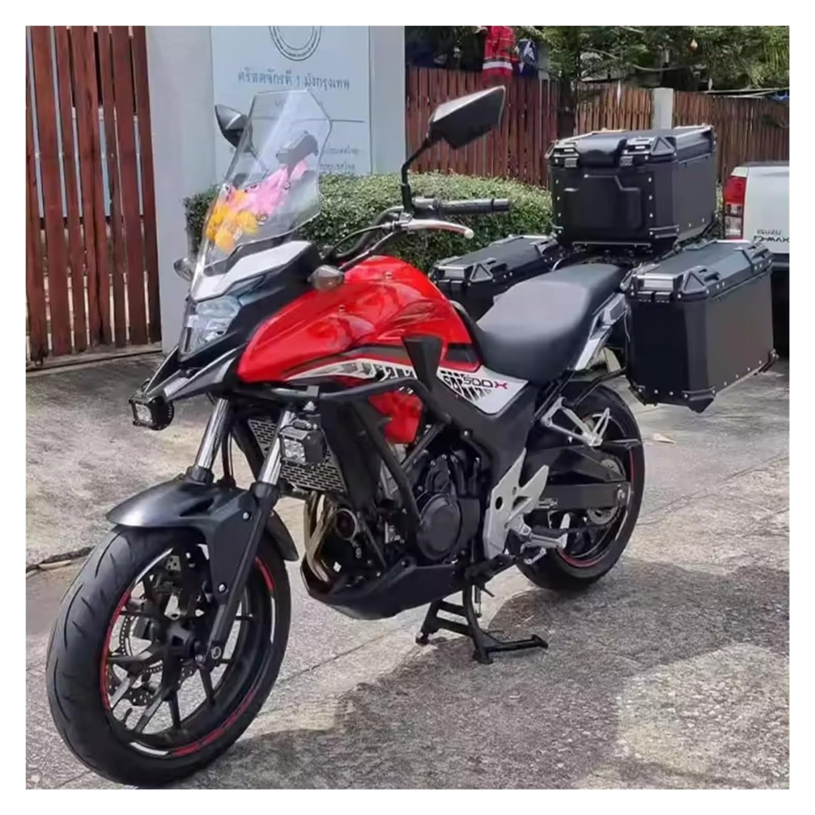 Dmmfmfterl 38L alluminio valigie laterali per motocicli coppia valigie laterali per motocicli valigia bagagli con supporto di montaggio e serrature di sicurezza impermeabili (nero, 45 x 36.6 x 22
