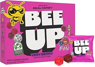 BEEUP Honey Fruit Snacks – With a Teaspoon of Honey in Every Pouch – Dye Free, No Corn Syrup – Individually Wrapped Fruit Snack Packs for School, Sports, Soccer – Very Berry (Pack of 10)
