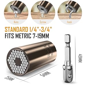 Lenski Stocking Stuffers for Men Adults, Super Universal Socket Christmas Gifts for Men, Mens Gifts for Dad Him Grandpa, White Elephant Gifts for Adults, Birthday Dad Gift