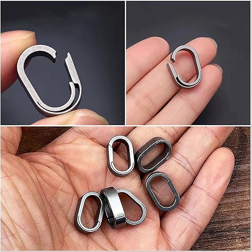 Miniatura 6 de 6 llaveros de titanio de liberación rápida, conector múltiple EDC Split llavero mosquetón regalo para hombres y mujeres