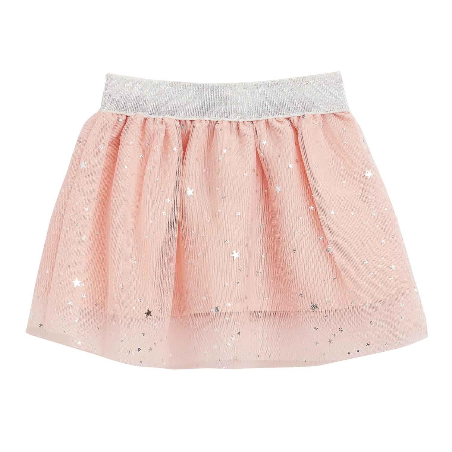 CAMEY Fancy Baby Peach Silver Star foil Skirt with Silver Lurex Elasticated Waistband (6-12 Months) - Image 2 thumbnail