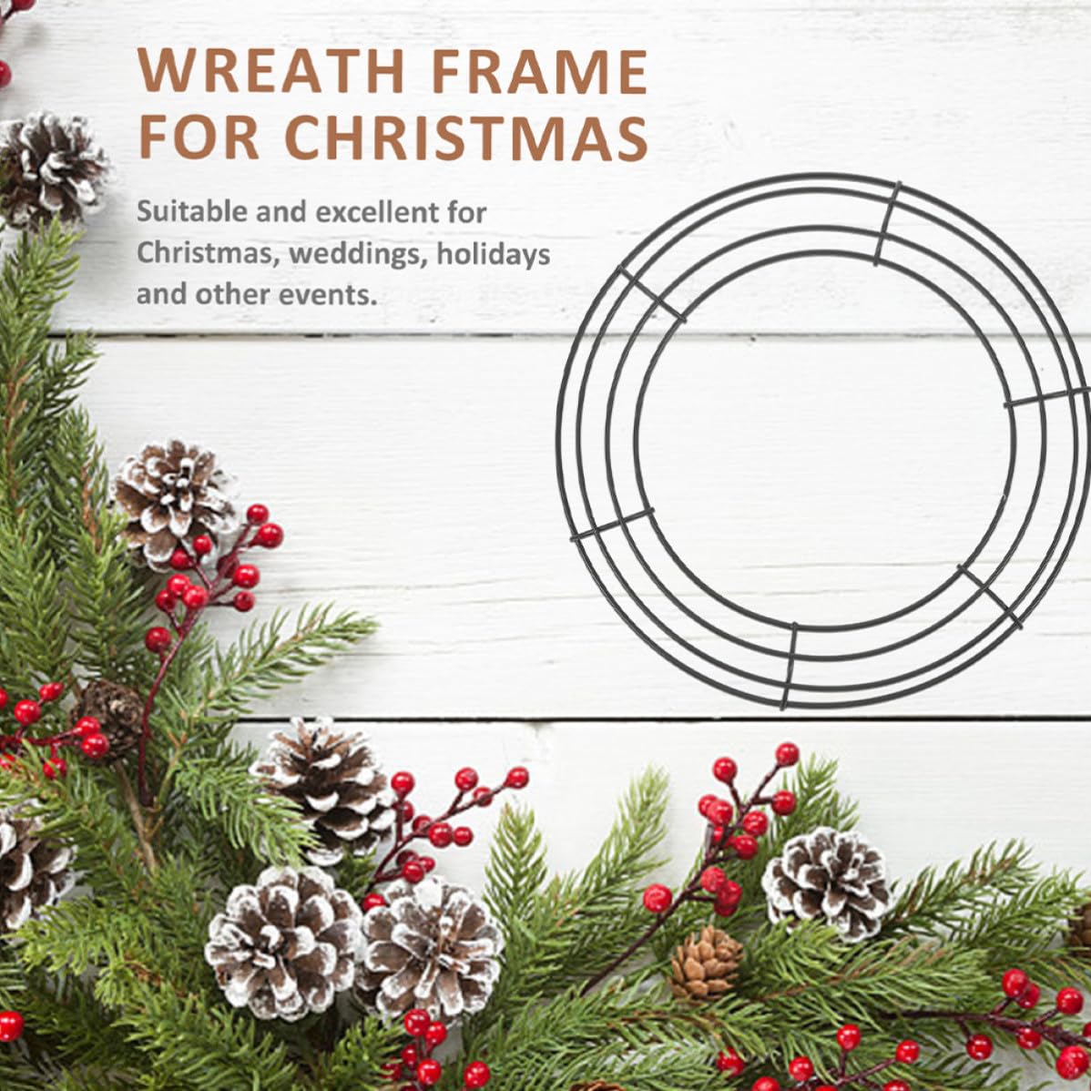 Artibetter 10 Stück Runder Kranzrahmen aus Eisen Leicht und Kompakt als Weihnachtskranz Zubehör und Metallring zum Basteln für Selbstgemacht Dekorationen