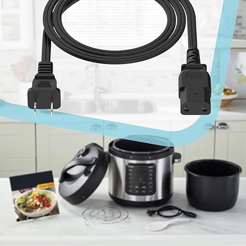 Miniatura 7 de Cable de alimentación compatible con olla Crock-Pot Express de 6 cuartos de galón SCCPPC600-V1, para olla instantánea, olla de arroz, cable de