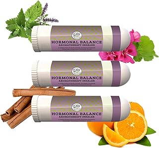 Wild Essentials 3 Pack of Hormonal Balance Aromatherapy Nasal Inhalers Made with 100% Natural, Therapeutic Grade Essential Oils to Help with Menopause, PMS, imbalance
