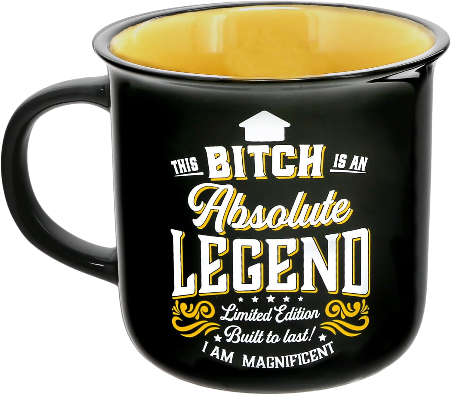 Pavilion Gift Company - Bitch Absolute Legend - Ceramic 13-ounce Campfire Mug, Double Sided Coffee Cup, Sarcastic Coffee Mug, Sassy Gifts For Women, 1 Count - Pack of 1, 3.75 x 5 x 3.5-Inches - Image 3