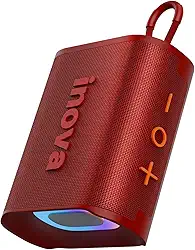 Caixa de Som, inava, Go-4 Pro, Bluetooth, Portátil,12h de reprodução, À Prova D'água IP67, Luzes RGB, TWS/FM/USB/TF (vermelho)