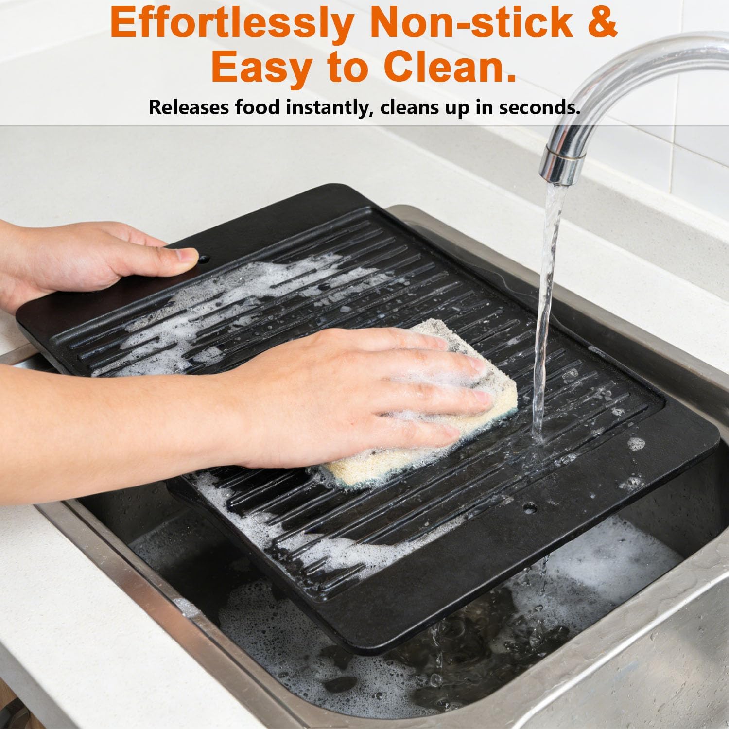 Half Size Griddle Insert for Bull 4 Burner Grill Angus 47628 47629 41628 41629 Reversible Cast Iron Griddle Plate for Outlaw 26038 26039 Flat Top Griddle for Premium 18248 18249 Lion Premium L75000