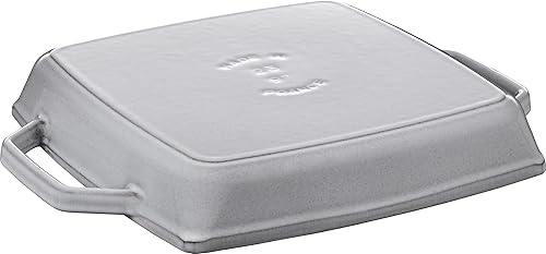 Miniatura 2 de (Staub) Pure Grill - Maceta hueca cuadrada de hierro fundido, 9.1in, gris (gris marga)