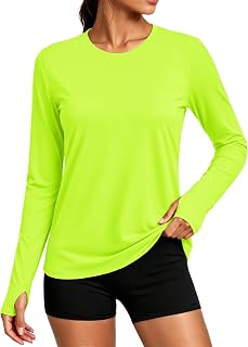MAGCOMSEN Women's Long Sleeve Rash Guard Tshirts UPF 80+ Sun Shirt Swim Top