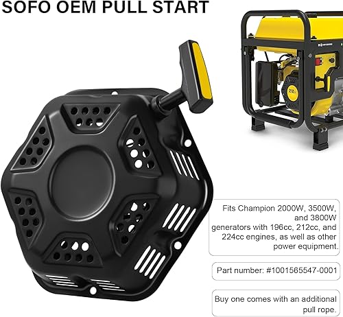 Vista 17 de Conjunto de arranque de tracción para Champion 196cc 208cc 212cc 224cc 3000 3500 4000 4500 vatios 5.5hp 6.5hp motor CPE generador bomba de agua