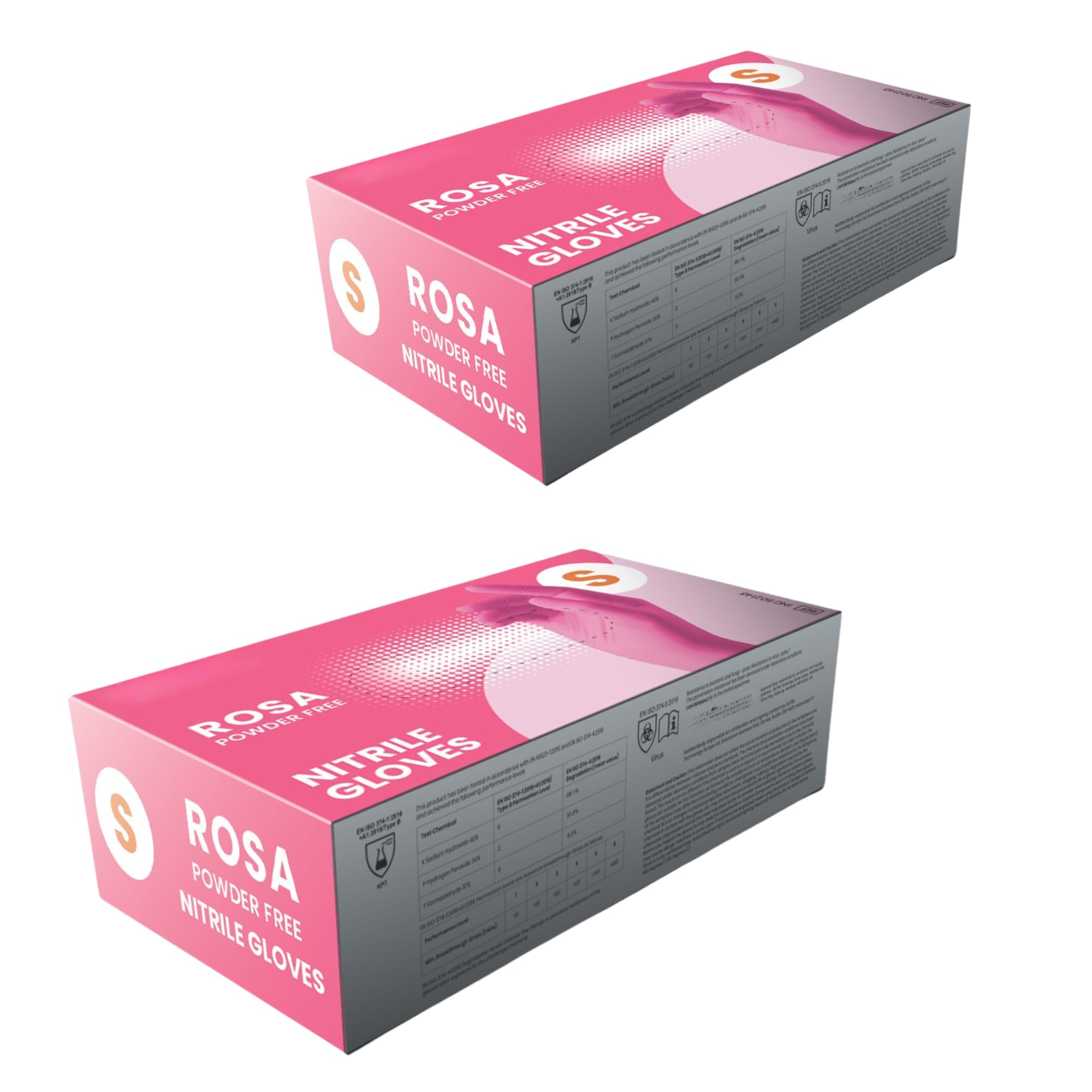 Rosa Pink Nitrile Gloves – Powder-Free, Latex-Free, Disposable, Micro-Textured Grip, Ambidextrous – Ideal for Medical, Food, Beauty & Salon Use (100 pcs) (2, Small)