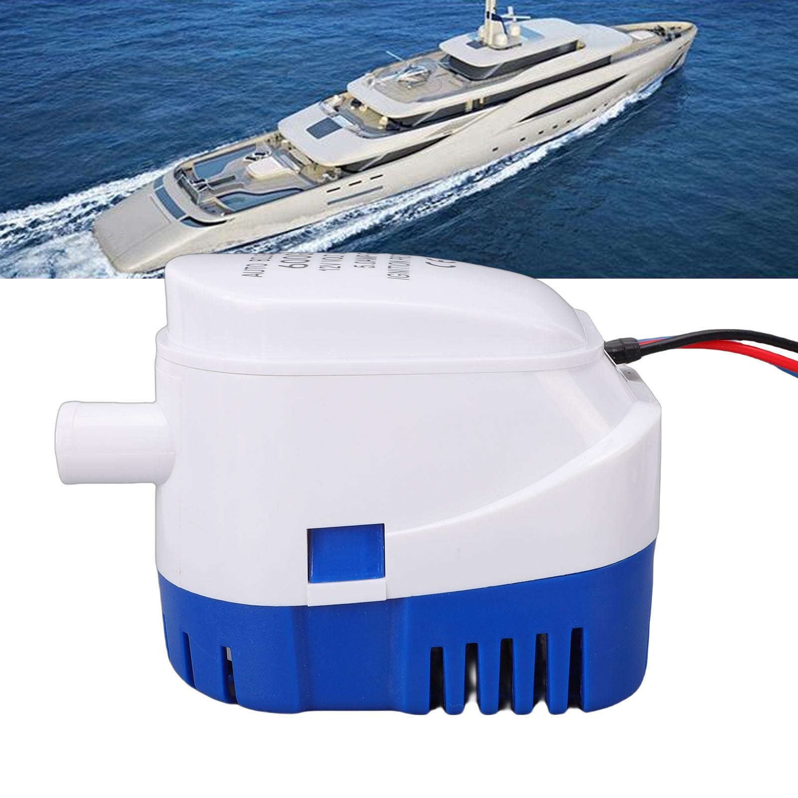 Pompa di Sentina Automatica 12V 600GPH con Interruttore a Galleggiante, Pompa 'acqua Sommergibile per Barche con Uscita da 3/4 Pollici, Filtro Rimovibile e Controllo Elettronico, Robusta