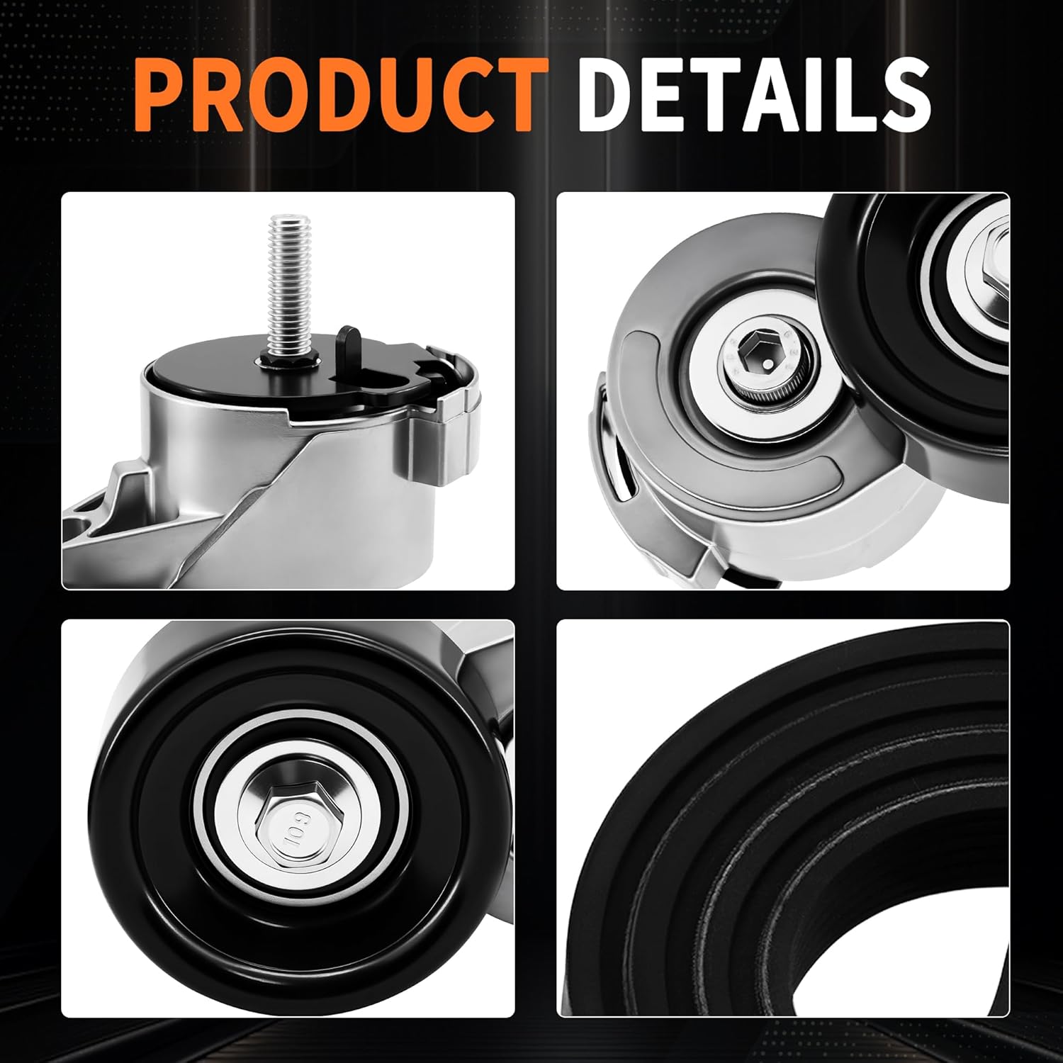 Serpentine Drive Belt Tensioner Component Kit Fit for Ford Ranger 1997-2006, for Mazda B3000 1997-2006 3.0L V6, Replace 90K-38385A 38385 K060882 38001