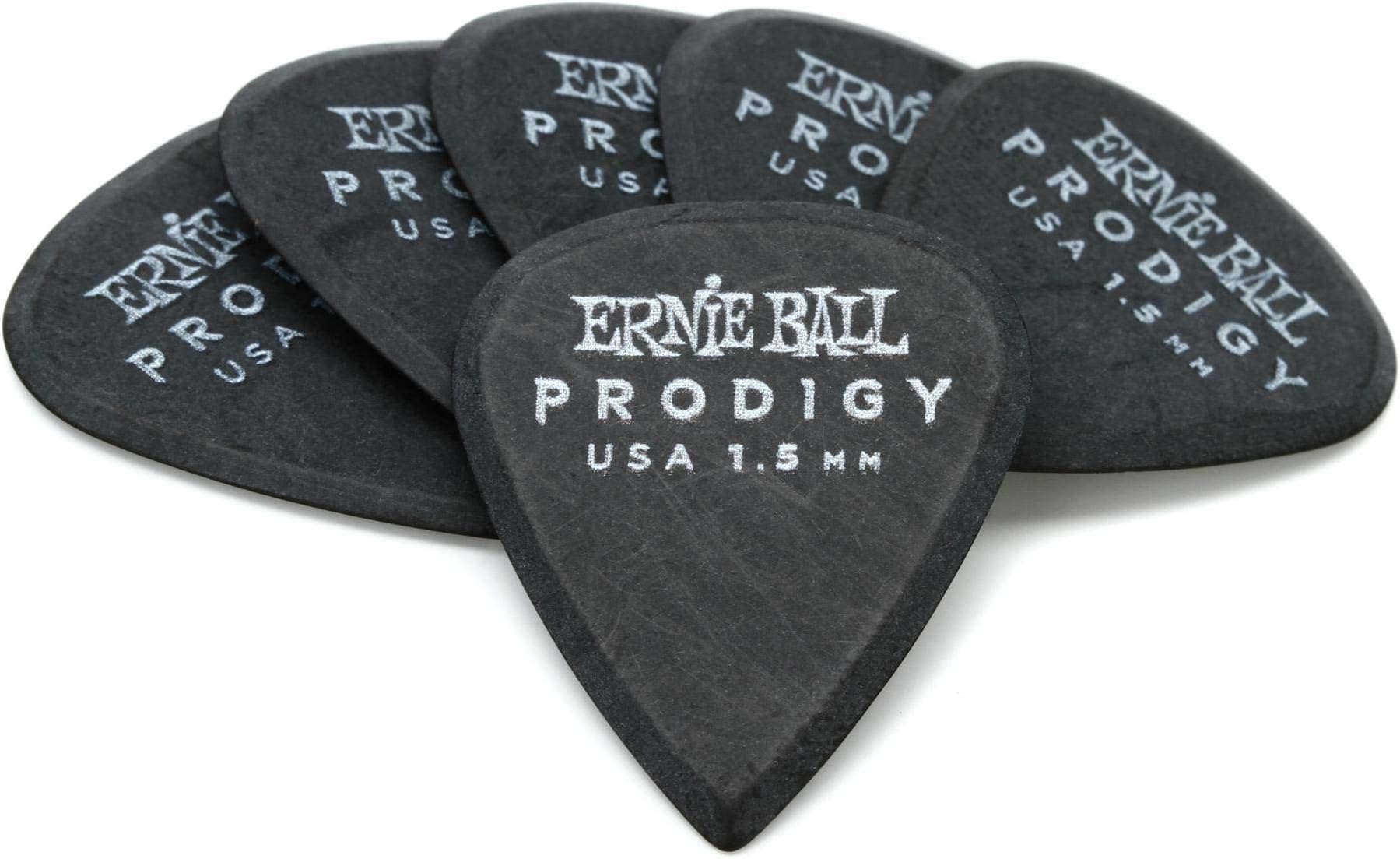 Prodigy Guitar Picks, Standard, Black 1.5mm, 6-pack (P09199)
