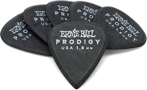 Vista 10 de Ernie Ball Prodigy Púas para guitarra, escudo grande, negro 1.5mm, paquete de 6 (P09332)