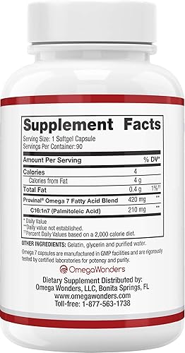 Miniatura 2 de Cardia 7 Heart Health Omega 7 - Contiene ácidos grasos Omega 7 purificados provinales patentados, sin olor a pescado ni eructos, geles suaves de 90